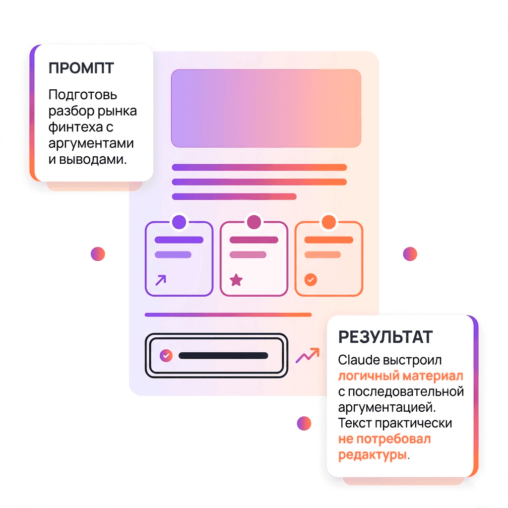 «Подготовь разбор рынка финтеха с аргументами и выводами.»