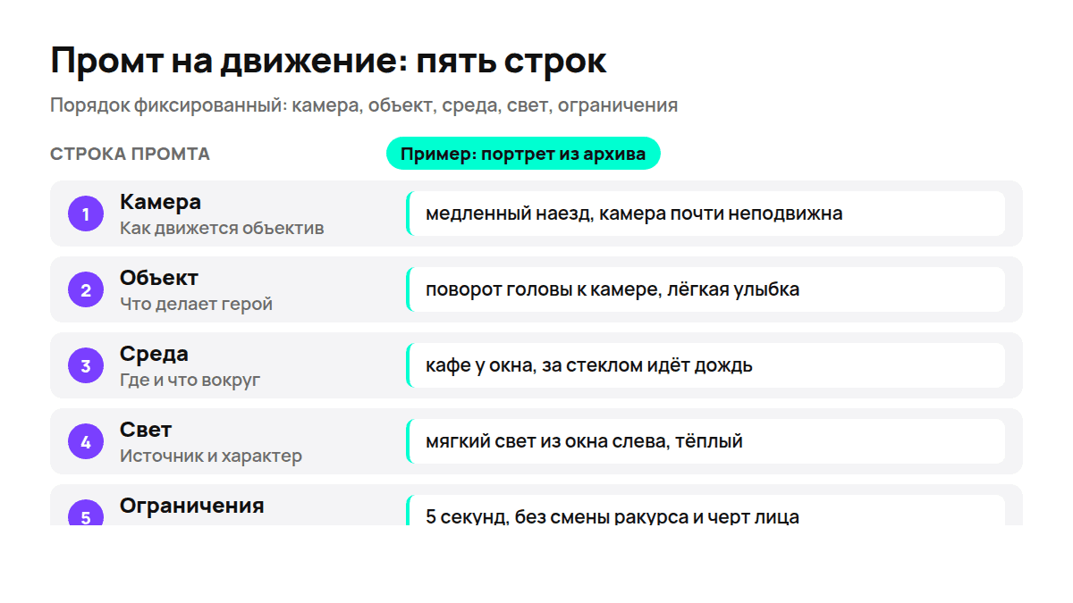 Из чего состоит запрос на оживление фото